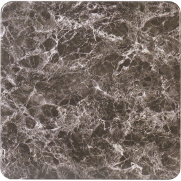 Plateau de table carré sans joint en marbre noir 61 x 61 cm | Adexa TT2424BLACKMARBLE