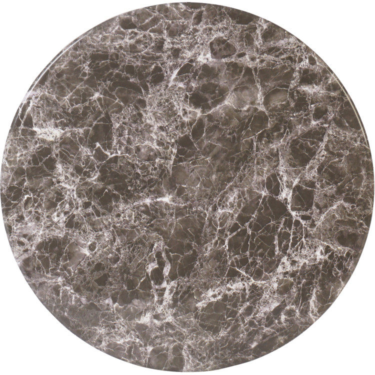 Plateau de table rond sans joint en marbre noir 24 po | Adexa TT24RBLACKMARBLE