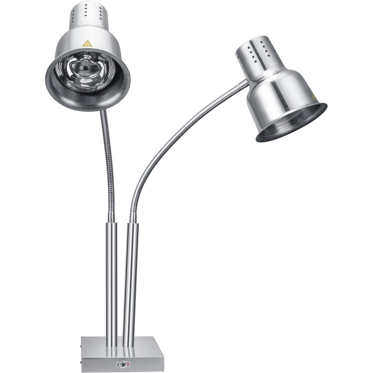 Chauffe-plats de table commercial de qualité B, 2 lampes chauffantes 250 W, acier inoxydable | Adexa TW02 B GRADE