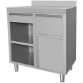 Table haute de café professionnelle en acier inoxydable avec tiroir 1000×600×1150 mm | Adexa VC106FBU