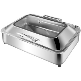 Chafing dish Electrique Couvercle en verre Inox 7 litres GN1/1 | Adexa VICCD528
