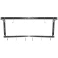 Support mural double en U à usage commercial avec 12 crochets pour casseroles, en acier inoxydable, 900 x 300 x 300 mm | Adexa VMR0930U