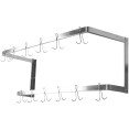 Support mural double en U à usage commercial avec 12 crochets pour casseroles, en acier inoxydable, 900 x 300 x 300 mm | Adexa VMR0930U