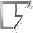 Support mural double en U à usage commercial avec 12 crochets pour casseroles, en acier inoxydable, 900 x 300 x 300 mm | Adexa VMR0930U