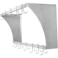 Étagère murale commerciale double à casseroles avec 12 crochets, en acier inoxydable, 900 x 300 x 300 mm | Adexa VMR0930