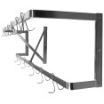 Support mural double en U à usage commercial avec 12 crochets, en acier inoxydable, 1500 x 300 x 300 mm | Adexa VMR1530U