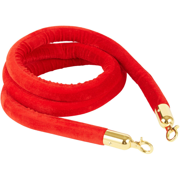 Corde à chandelier en velours rouge avec extrémités dorées 1,5 m | Adexa VR01RG Corde à chandelier en velours rouge avec extrémités dorées 1,5 m | Adexa VR01RG