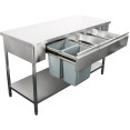 Plan de travail premium professionnel avec 3 tiroirs Étagère inférieure en acier inoxydable 1500x700x900mm | Adexa W218150703D