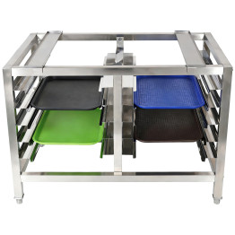 Support de four en acier inoxydable avec double rail pour plateaux 980 x 700 x 745 mm | Adexa WAN112 Support de four en acier inoxydable avec double rail pour plateaux 980 x 700 x 745 mm | Adexa WAN112