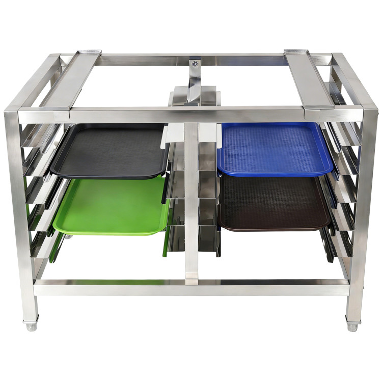 Support de four en acier inoxydable avec double rail pour plateaux 980 x 700 x 745 mm | Adexa WAN112