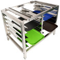 Support de four en acier inoxydable avec double rail pour plateaux 980 x 700 x 745 mm | Adexa WAN112