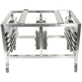 Support de four en acier inoxydable avec double rail GN1/1 et rails 60x40 980x700x745mm | Adexa WAN120