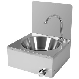 Lavabo mural à commande au genou avec mitigeur eau chaude/eau froide et dosseret de 300 mm (360 x 360 mm) | Adexa WBR30CHB Lavabo mural à commande au genou avec mitigeur eau chaude/eau froide et dosseret de 300 mm (360 x 360 mm) | Adexa WBR30CHB