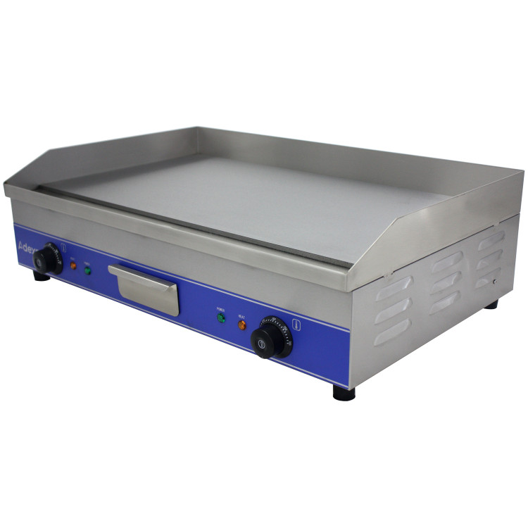 Plaque de cuisson électrique professionnelle en acier inoxydable à double commande, 5 kW, 750 × 490 × 230 mm | Adexa WG750S