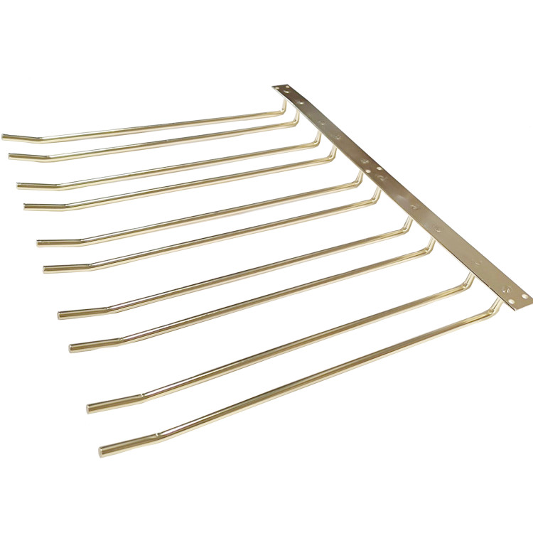 Porte-verres à vin Doré Plafonnier Longueur 400 mm 20 verres à vin | Adexa WGB58500400G