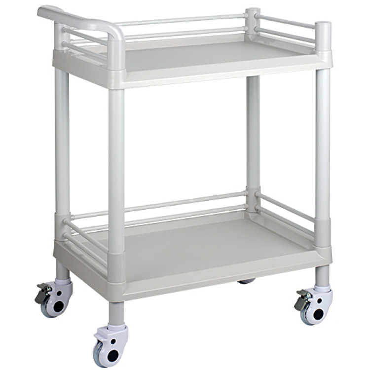 Chariot médical mobile professionnel à 2 niveaux en ABS 750 x 530 x 900 mm | Adexa WH2LT7553