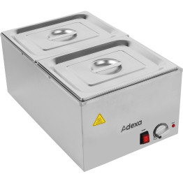 Bain-marie commercial comprenant 2 récipients GN 1/2 avec couvercle | Adexa WH706612