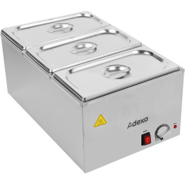 Bain-marie commercial comprenant 3 bacs GN 1/3 avec couvercle | Adexa WH706613