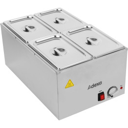 Bain-marie commercial comprenant 4 récipients GN 1/4 avec couvercle | Adexa WH706614