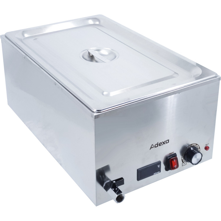 Bain Marie professionnel 1xGN1/1 dont 1 bac avec couvercle Commande digitale Robinet de vidange | Adexa WH7066CT Bain Marie professionnel 1xGN1/1 dont 1 bac avec couvercle Commande digitale Robinet de vidange | Adexa WH7066CT