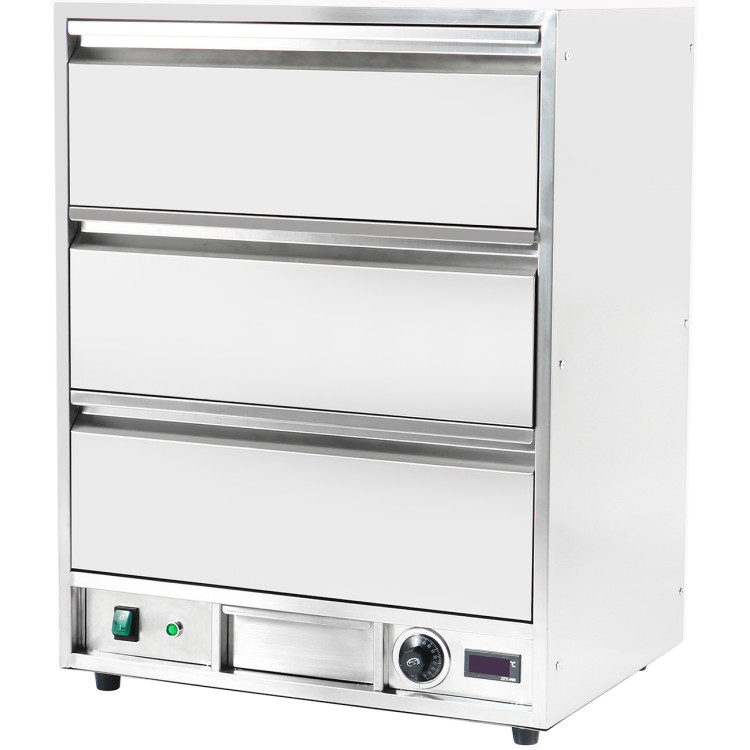 Chauffe-plats commercial 3 tiroirs GN1/1 | Adexa WHBWD03