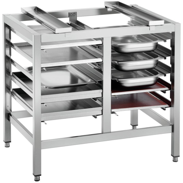 Support pour four professionnel avec grille à plateaux GN double rangée à 5 niveaux 980 x 700 x 745 mm | Adexa WHDR5T
