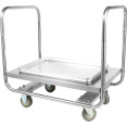 Chariot élévateur à double poignée pour usage commercial, en acier inoxydable, 1000 x 600 x 750 mm | Adexa WHDT10060