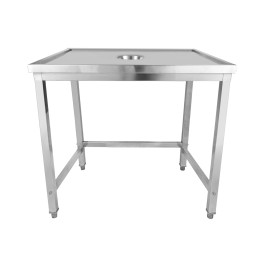 Table d'élimination des déchets professionnelle en acier inoxydable, 4 côtés relevés, bord marin, 1000 x 600 x 900 mm | Adexa WHDW10060