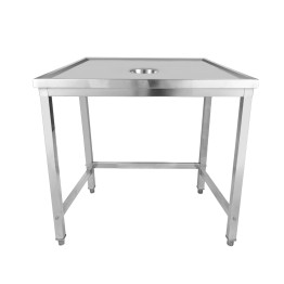 Table d'élimination des déchets professionnelle en acier inoxydable, 4 côtés relevés, bord marin, 1000 x 700 x 900 mm | Adexa WHDW10070