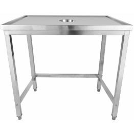 Table d'élimination des déchets professionnelle en acier inoxydable, 4 côtés relevés, bord marin, 1800 x 700 x 900 mm | Adexa WHDW18070