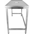 Table d'élimination des déchets professionnelle en acier inoxydable, 4 côtés relevés, bord marin, 2000 x 700 x 900 mm | Adexa WHDW20070 Table d'élimination des déchets professionnelle en acier inoxydable, 4 côtés relevés, bord marin, 2000 x 700 x 900 mm | Adexa WHDW20070
