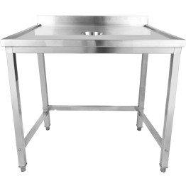 Table de tri des déchets professionnelle en acier inoxydable avec dosseret à bords marins sur 4 côtés, 1200 x 700 x 950 mm | Adexa WHDW12070B