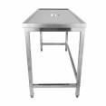 Table d'élimination des déchets professionnelle en acier inoxydable, 4 côtés relevés, bord marin, 1800 x 600 x 900 mm | Adexa WHDW18060