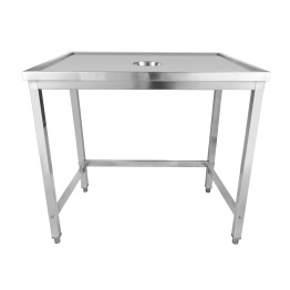 Table d'élimination des déchets professionnelle en acier inoxydable, 4 côtés relevés, bord marin, 1800 x 600 x 900 mm | Adexa WHDW18060