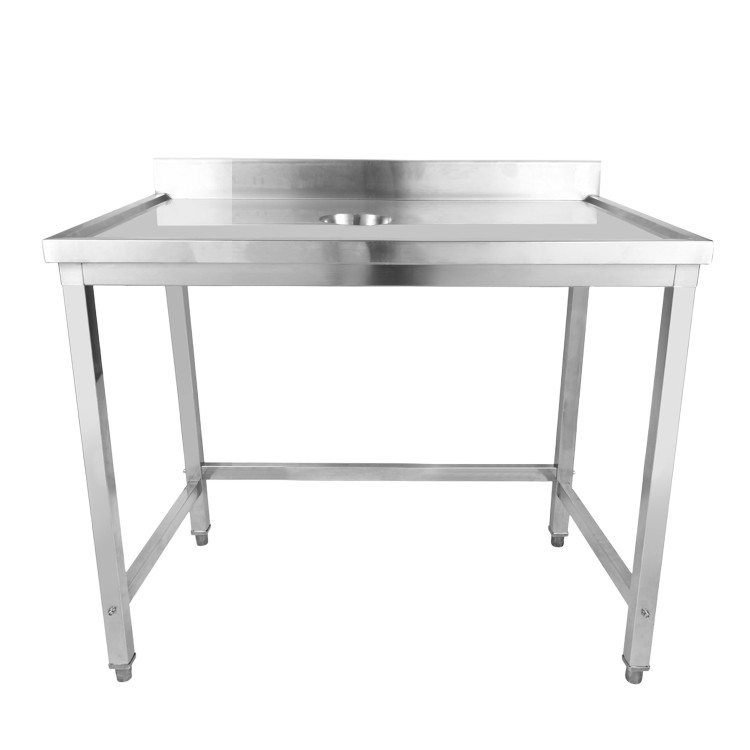 Table de tri des déchets professionnelle en acier inoxydable avec dosseret à bords marins sur 4 côtés, 1800 x 600 x 950 mm | Adexa WHDW18060B