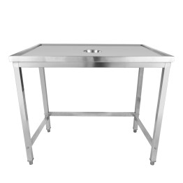 Table d'élimination des déchets professionnelle en acier inoxydable, 4 côtés relevés, bord marin, 2000 x 600 x 900 mm | Adexa WHDW20060