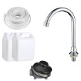 Lavabo mobile à commande au pied avec dosseret et roulettes en acier inoxydable | Adexa WHF277
