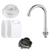 Lavabo mobile à commande au pied avec dosseret et roulettes en acier inoxydable | Adexa WHF277