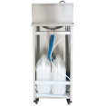 Lavabo mobile à commande au pied avec dosseret et roulettes en acier inoxydable | Adexa WHF277
