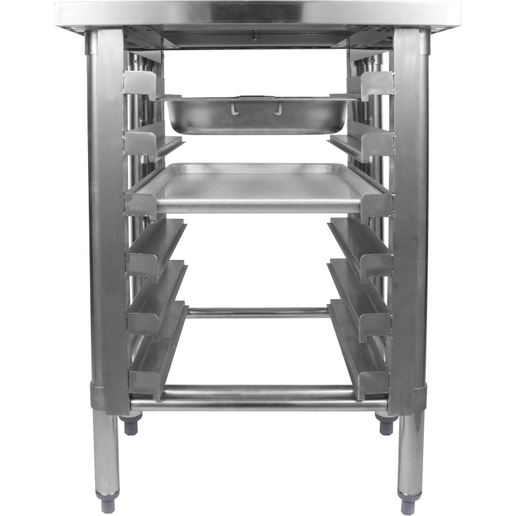 Support pour équipement commercial avec étagère à plateaux à 6 niveaux GN1/1, bords marins, 1200 x 600 x 900 mm | Adexa WHMTR60120