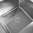 Évier commercial simple en acier inoxydable avec cuve à gauche et trou de raclage à droite + dosseret 1200 x 600 x 950 mm | Adexa WHSTD1260L