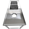 Évier double commercial en acier inoxydable avec 2 cuves à gauche et trou de raclage à droite + dosseret 1800 x 700 x 950 mm | Adexa WHSTT1870L