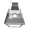 Évier double commercial en acier inoxydable avec 2 cuves à droite et trou de raclage à gauche + dosseret 2000 x 600 x 950 mm | Adexa WHSTT2060R