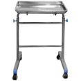 Plateau de salon professionnel pour instruments, double pied, acier inoxydable, 600 x 400 x 900 mm | Adexa WHTSD