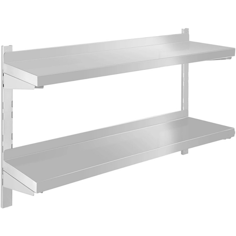 Étagère murale 2 niveaux 1800x300x600mm Acier inoxydable | Adexa WM18030B