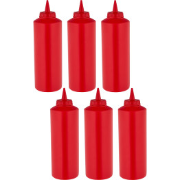 Lot de 6 bouteilles de sauce à presser 255 ml/12 oz rouge | Adexa WQSB12WR