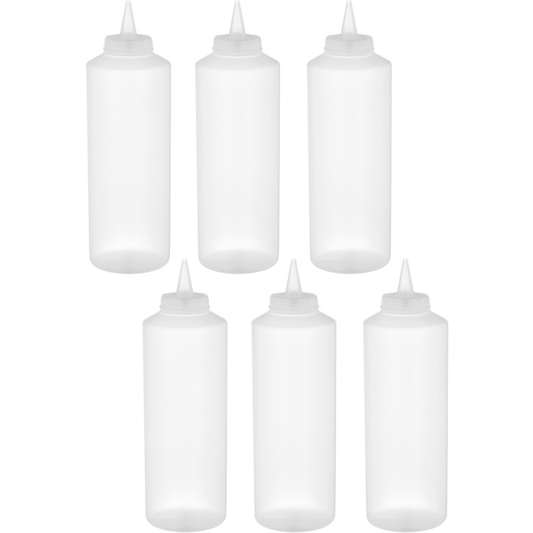 Lot de 6 bouteilles de sauce à presser 255 ml/12 oz transparent | Adexa WQSB12WC