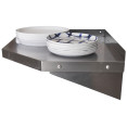 Étagère murale d'angle en acier inoxydable 600 x 600 x 350 mm | Adexa WSCN6035