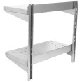 Étagère murale perforée à 2 niveaux en acier inoxydable 1000 x 400 x 600 mm | Adexa WSWB40100P