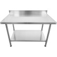Plan de travail professionnel mobile à usage professionnel avec pieds réglables Étagère inférieure en acier inoxydable Dosseret arrière 800x700x900/1000mm | Adexa WT7080C Plan de travail professionnel mobile à usage professionnel avec pieds réglables Étagère inférieure en acier inoxydable Dosseret arrière 800x700x900/1000mm | Adexa WT7080C